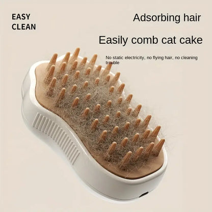 Steam Cat Brush - 3-in-1 Electric Pet Grooming Tool