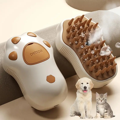 Steam Cat Brush - 3-in-1 Electric Pet Grooming Tool